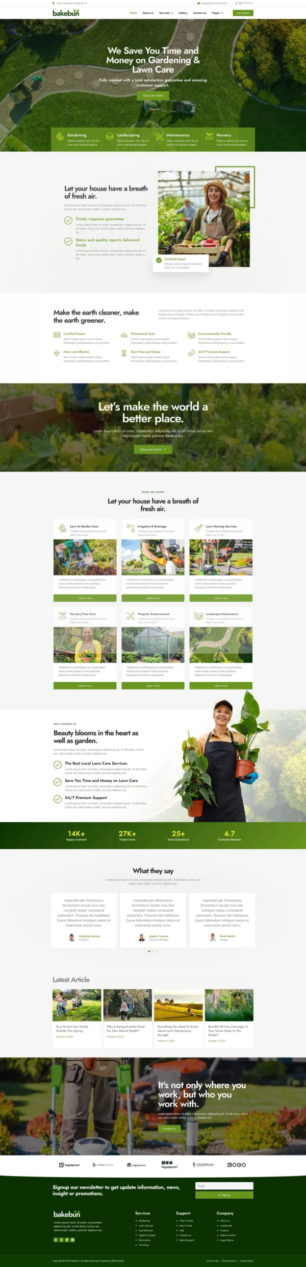 Bakebun - Landscape & Gardening Website Design Package