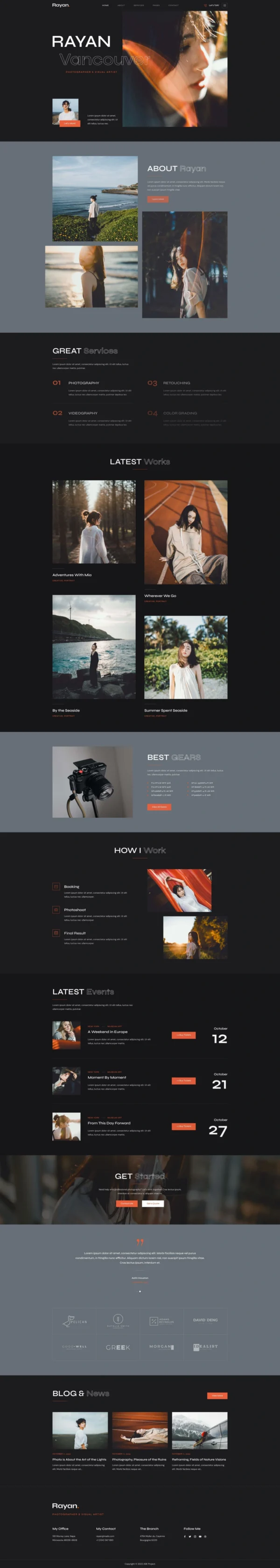 Rayan - Photography & Portfolio Website Design Package