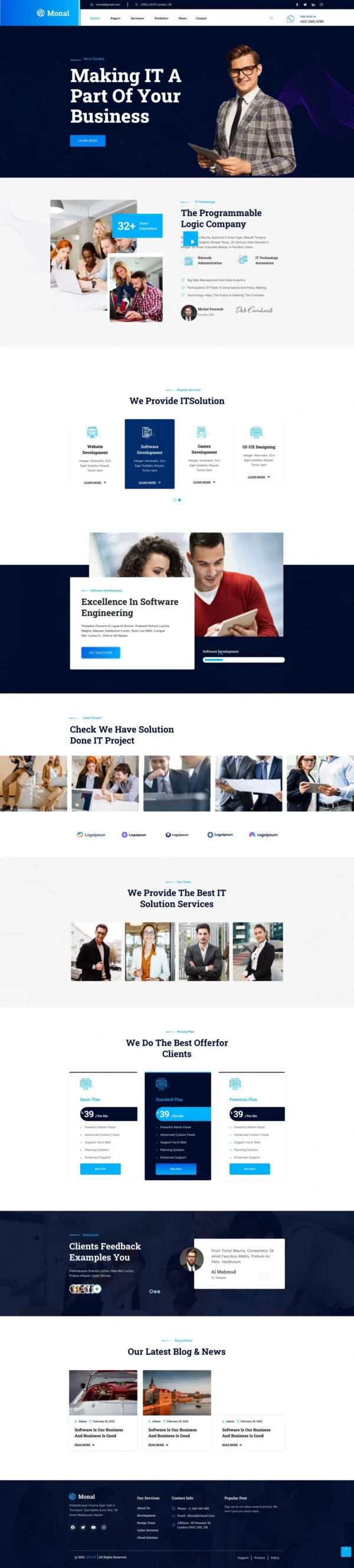 Monal - IT Service Website Design Package