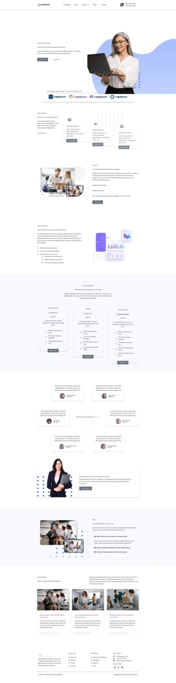 Lushtech - Startup & SaaS Website Design Package