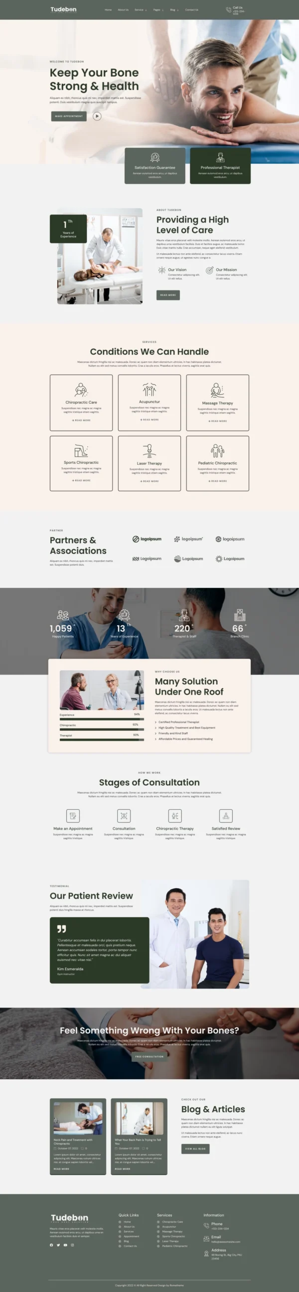 Tudebon - Chiropractic & Physiotherapy Website Design Package