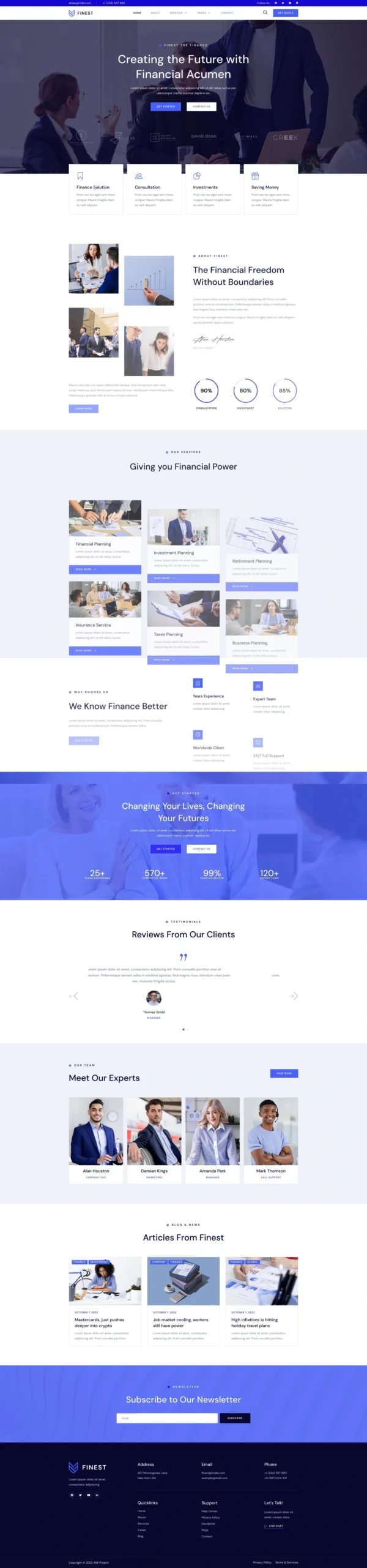 Finest - Financial & Tax Advisor Website Design Package