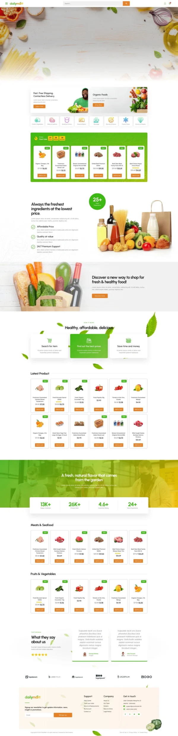 DailyMart - Grocery Store Website Design Package