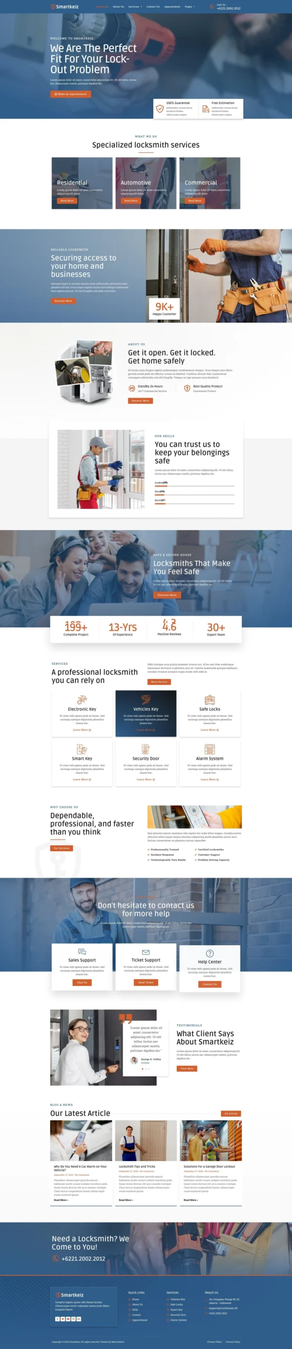 Smartkeiz - Locksmith Service Website Design Package