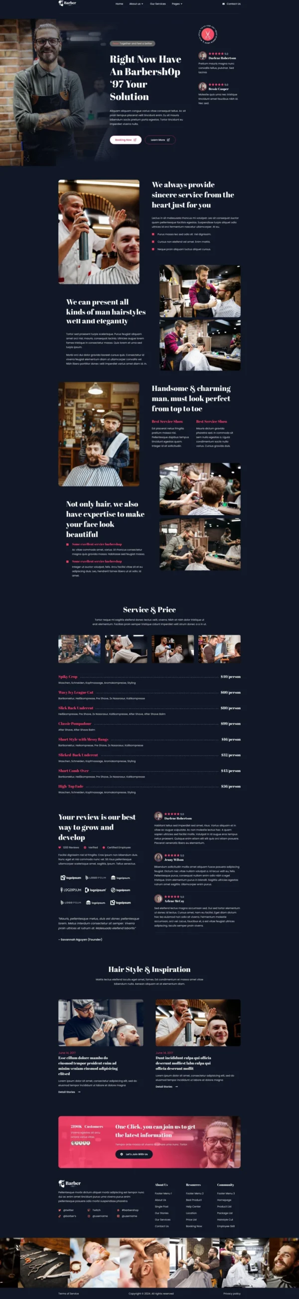 Barber 1997 - Barbershop Website Design Packages