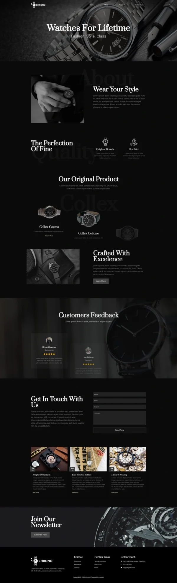 Chrono - Watch Service Website Design Package