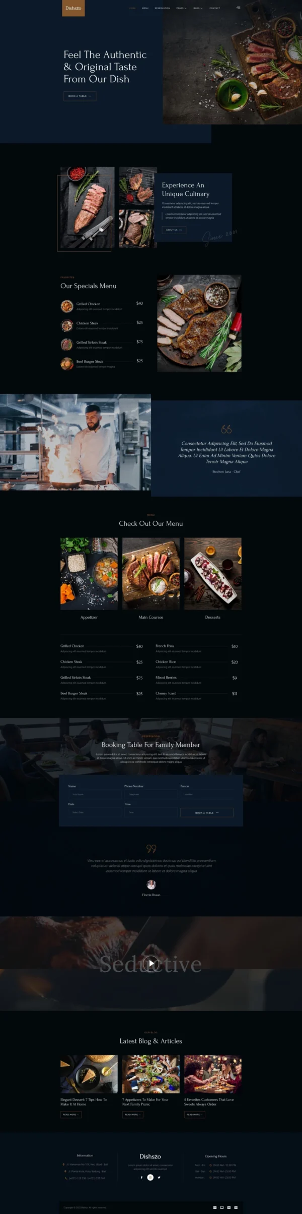 Dishszo – Restaurant & Cafe Website Design Package