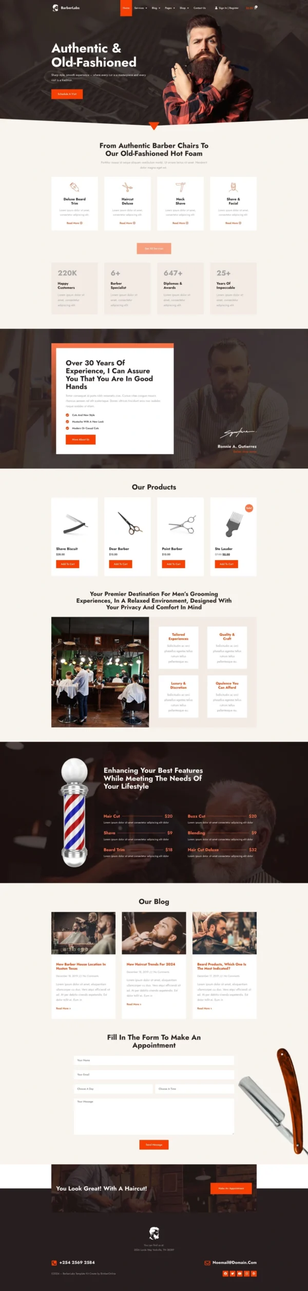 BarberLabs - Barber Shop Website Design Package