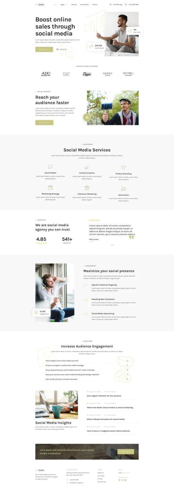 Soziel - Social Media Agency Website Design Package