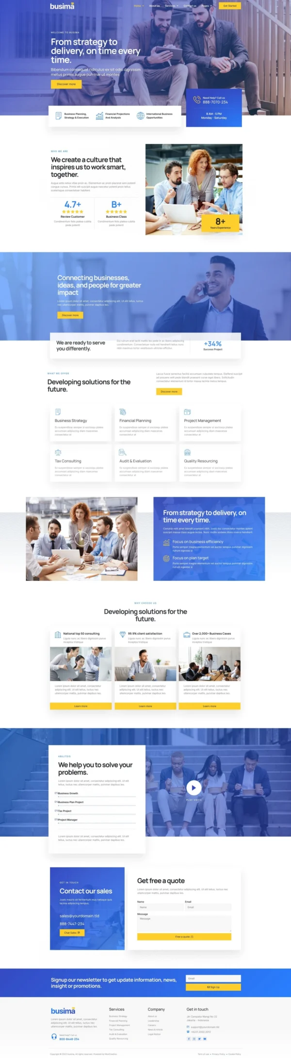 Busima - Business Consultant Website Design Package