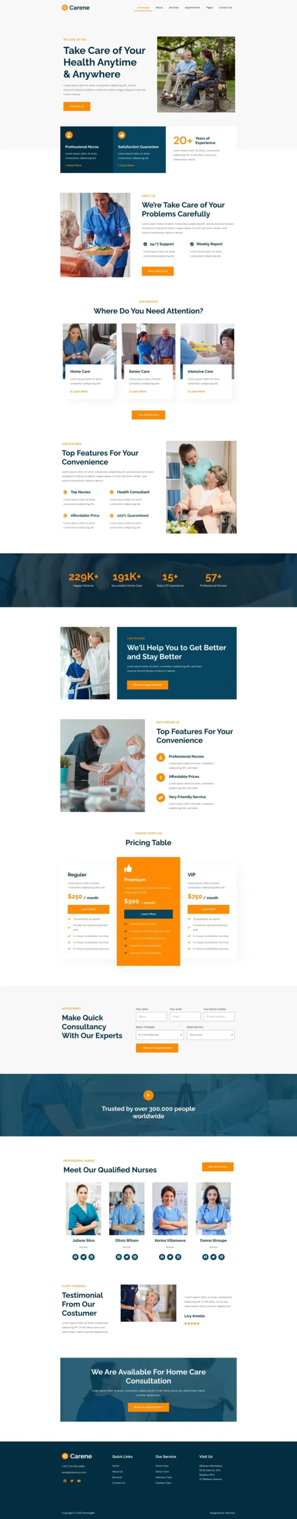Carene - Home Care & Private Nursing Services Website Design Package
