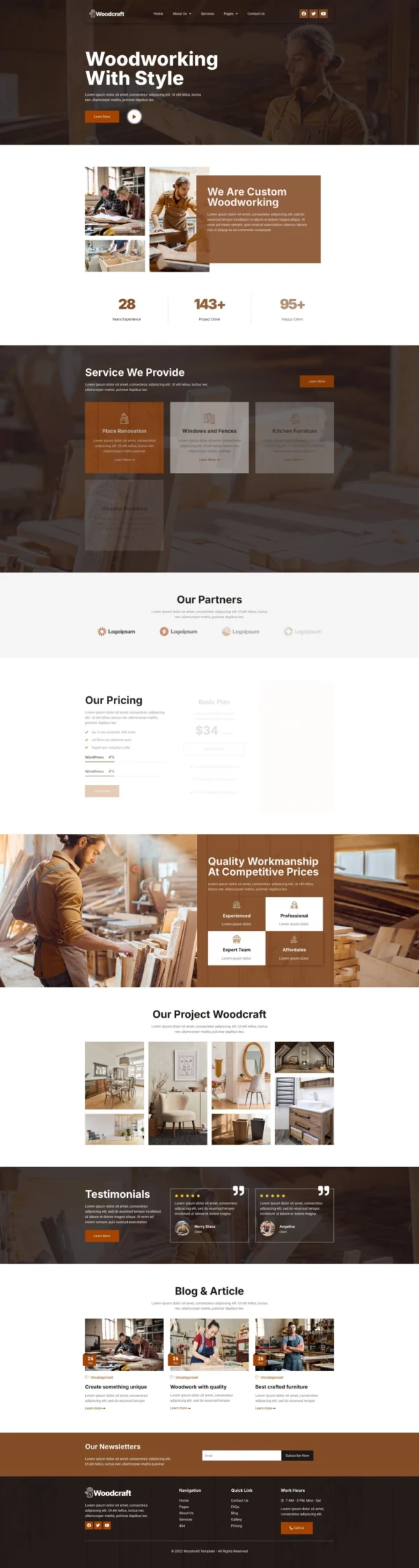Woodcraft - Carpenter & Craftsman Website Design Package