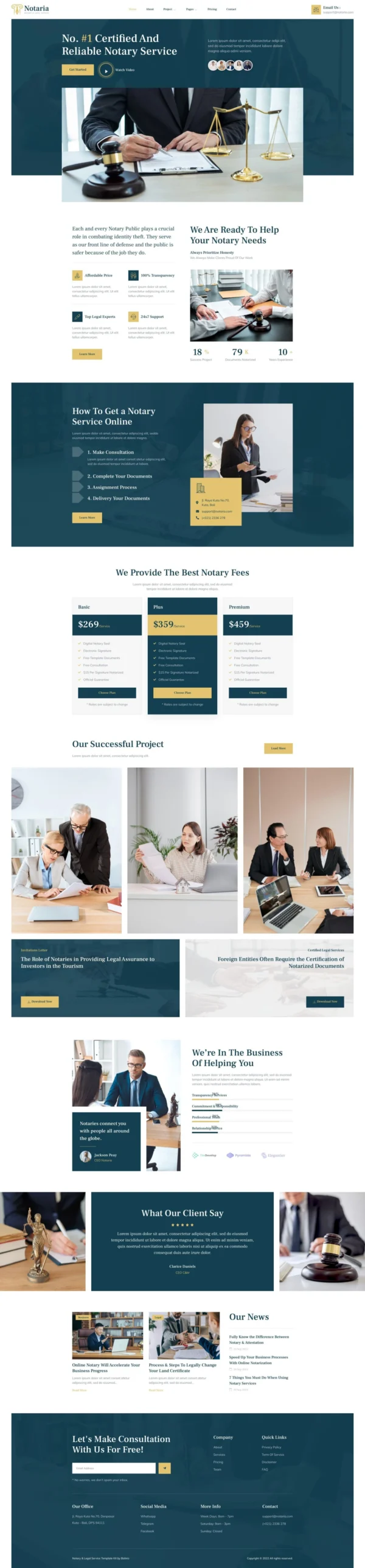Notaria – Notary Public & Legal Services Website Design Package