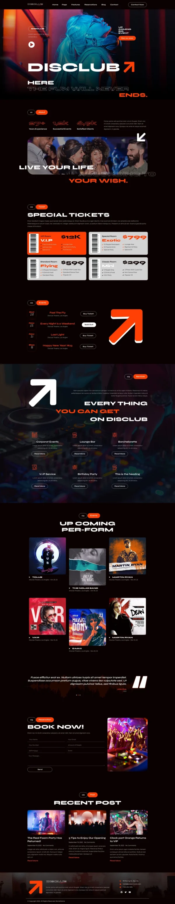Disclub - Night Club DJ & Events Website Design Package
