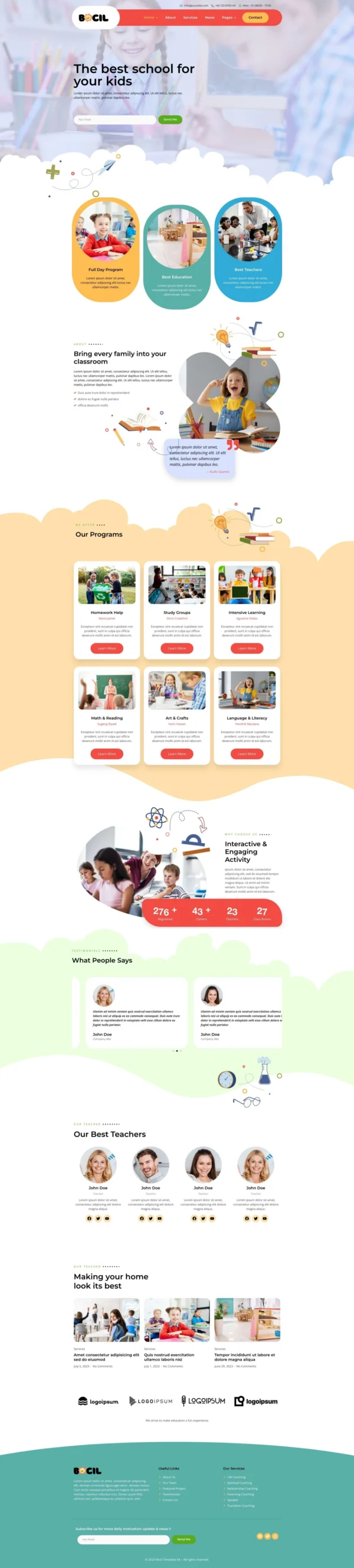 Bocil - Children Kindergarten Website Design Package