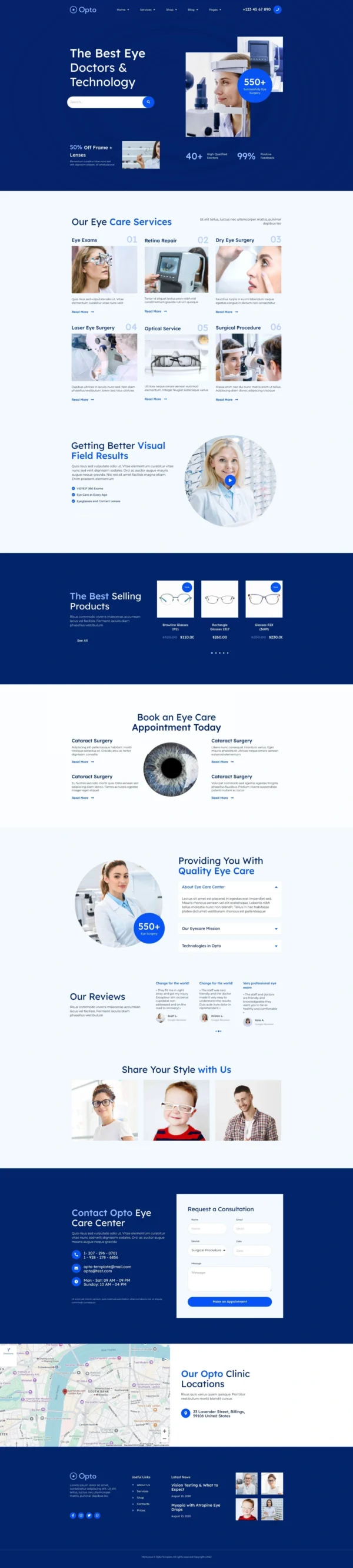 Opto – Eye Care Center Website Design Package