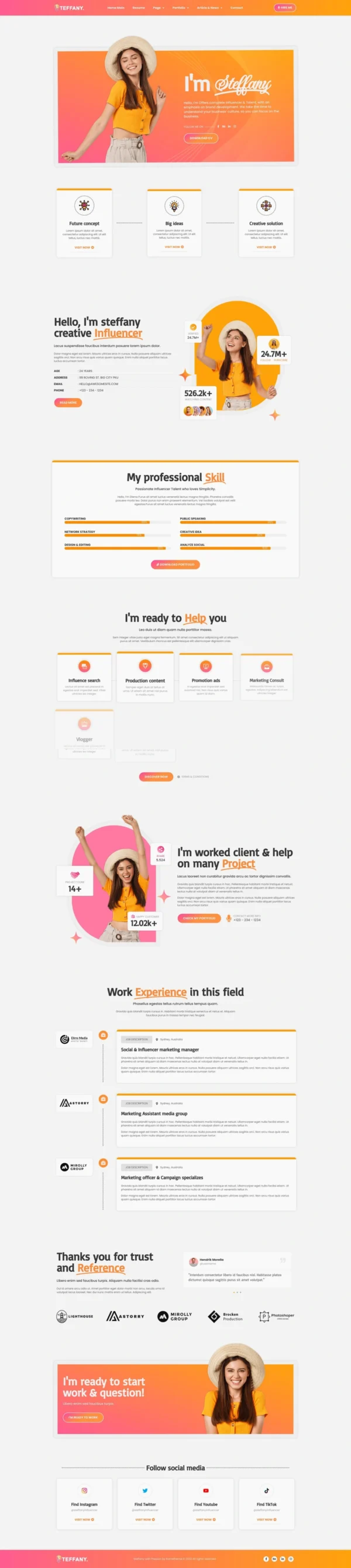 Steffany - CV Resume Website Design Package