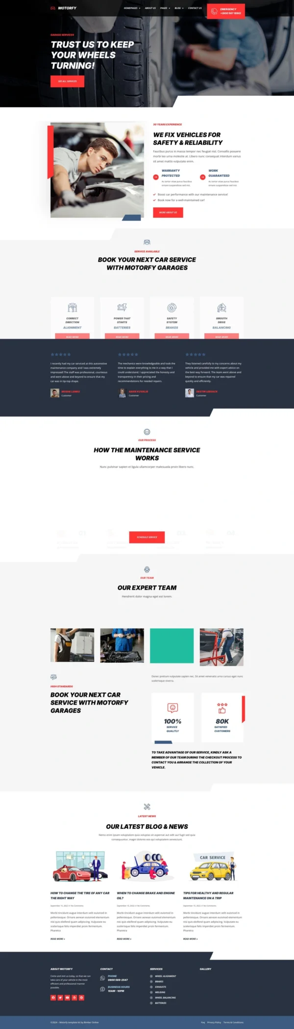 Motorfy - Car Service & Maintenance Website Design Package