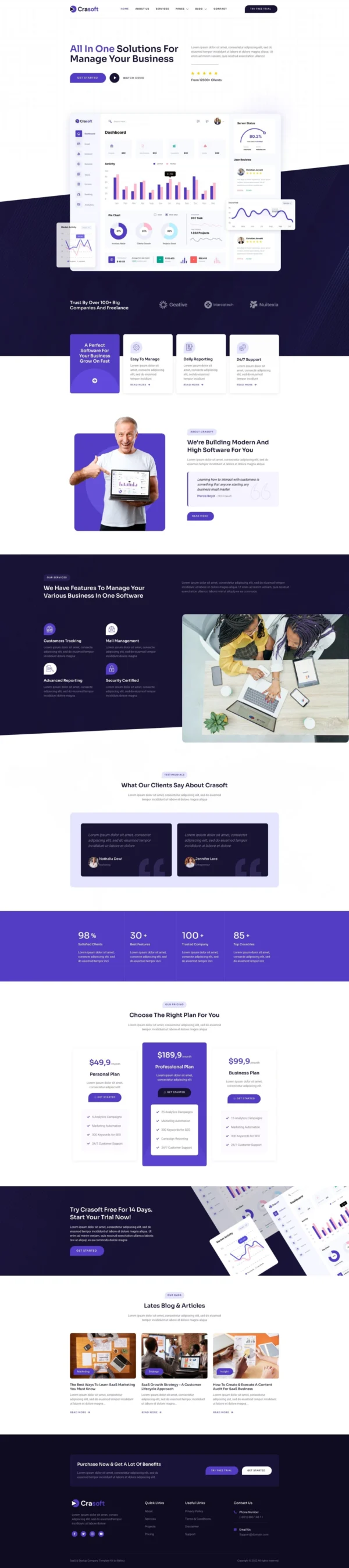 Crasoft – SaaS & Tech Startup Company Website Design Package