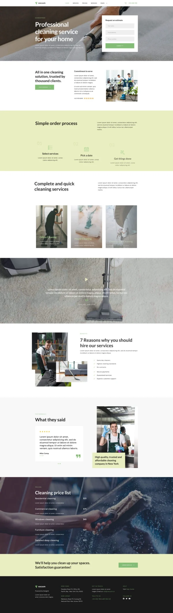 Vacuum - Cleaning Services Company Website Design Package