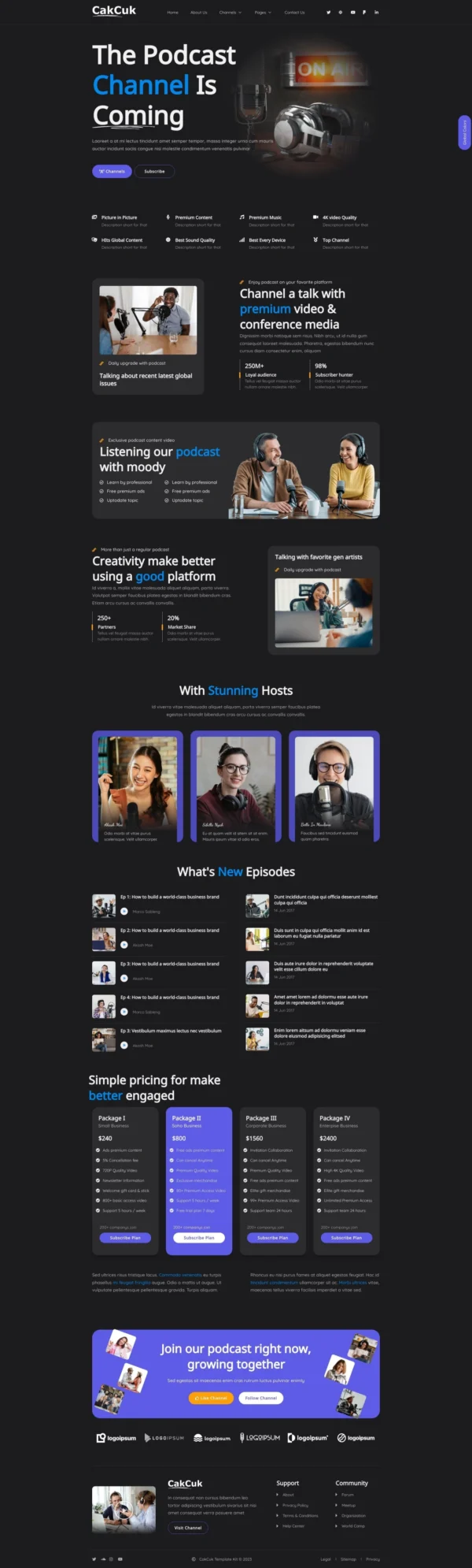 CakCuk - Podcast Channel Website Design Package
