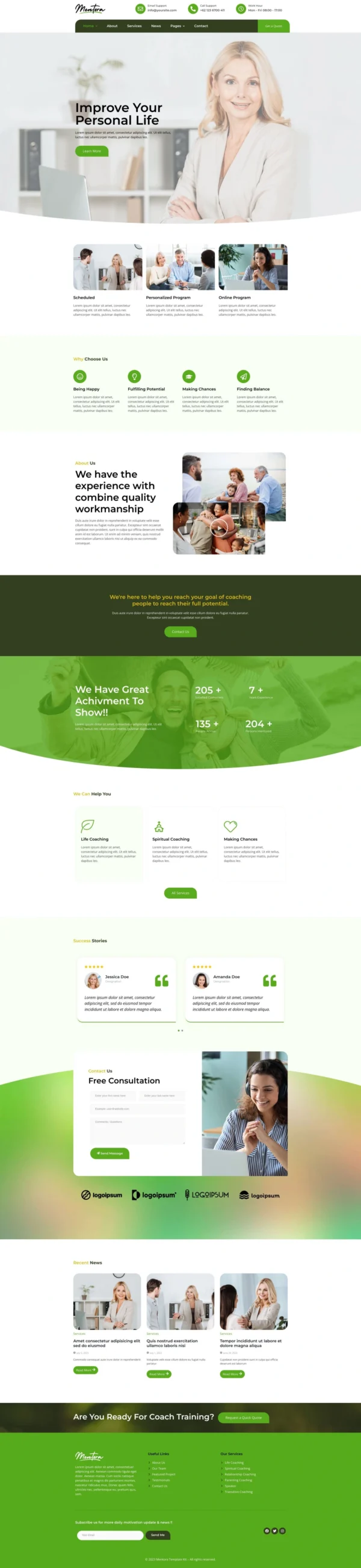 Mentora - Personal Coach Website Design Package