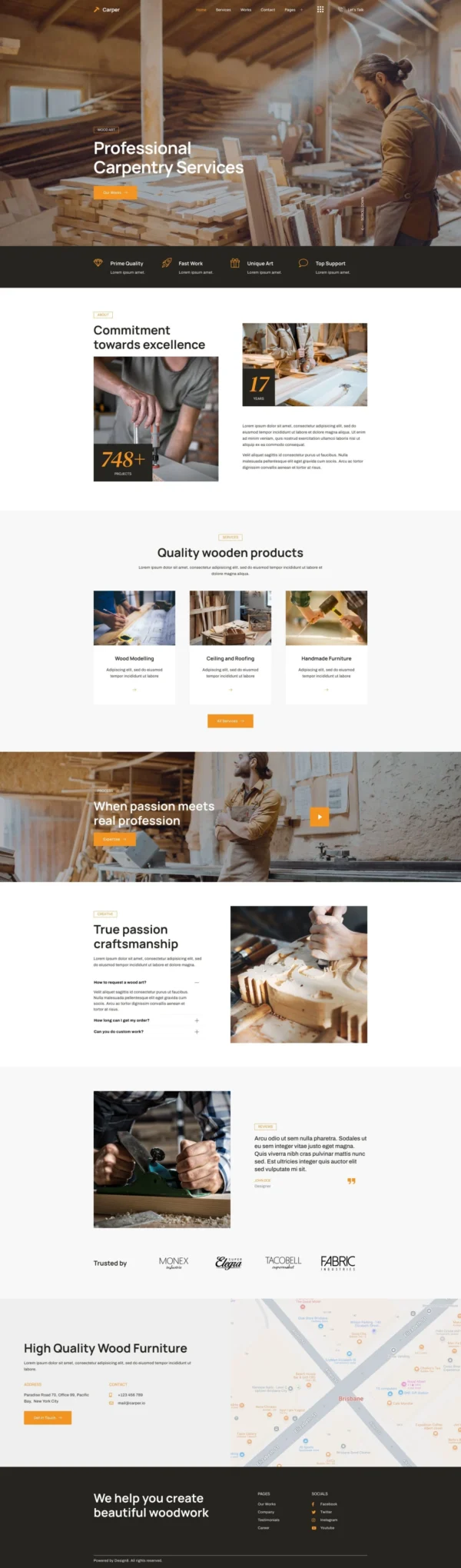 Carper - Carpenter & Craftman Website Design Package