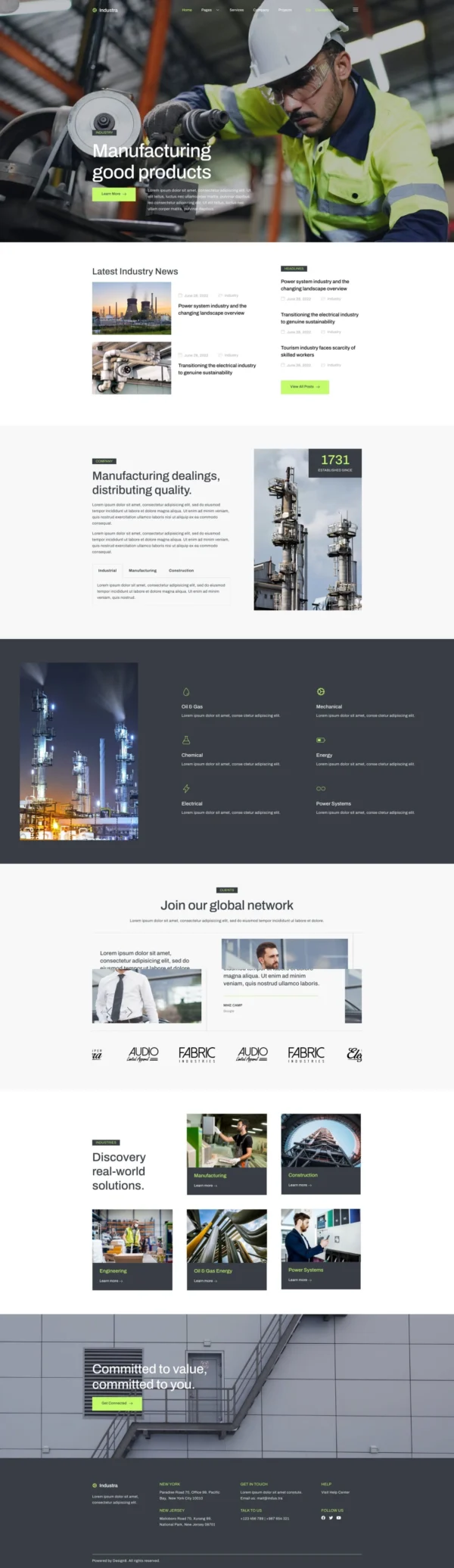 Industra - Industry & Manufacturing Website Design Package