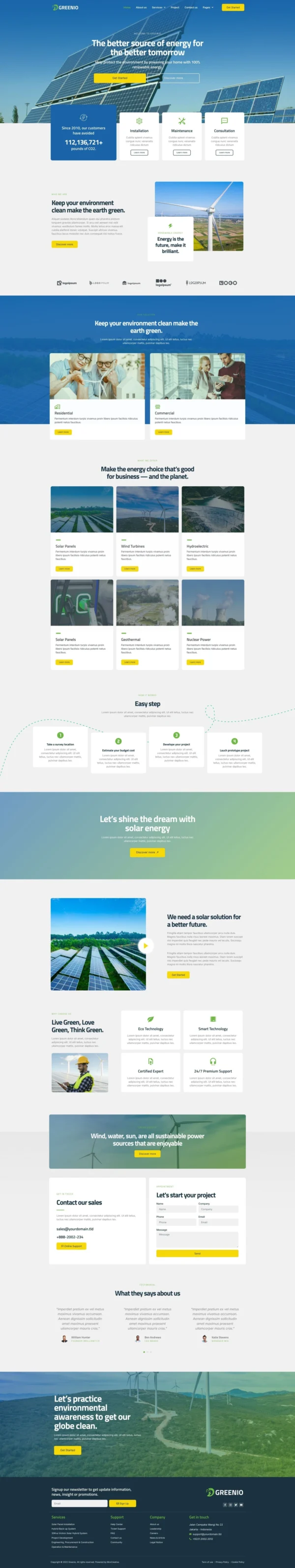 Greenio - Green Energy & Technology Company Website Design Package