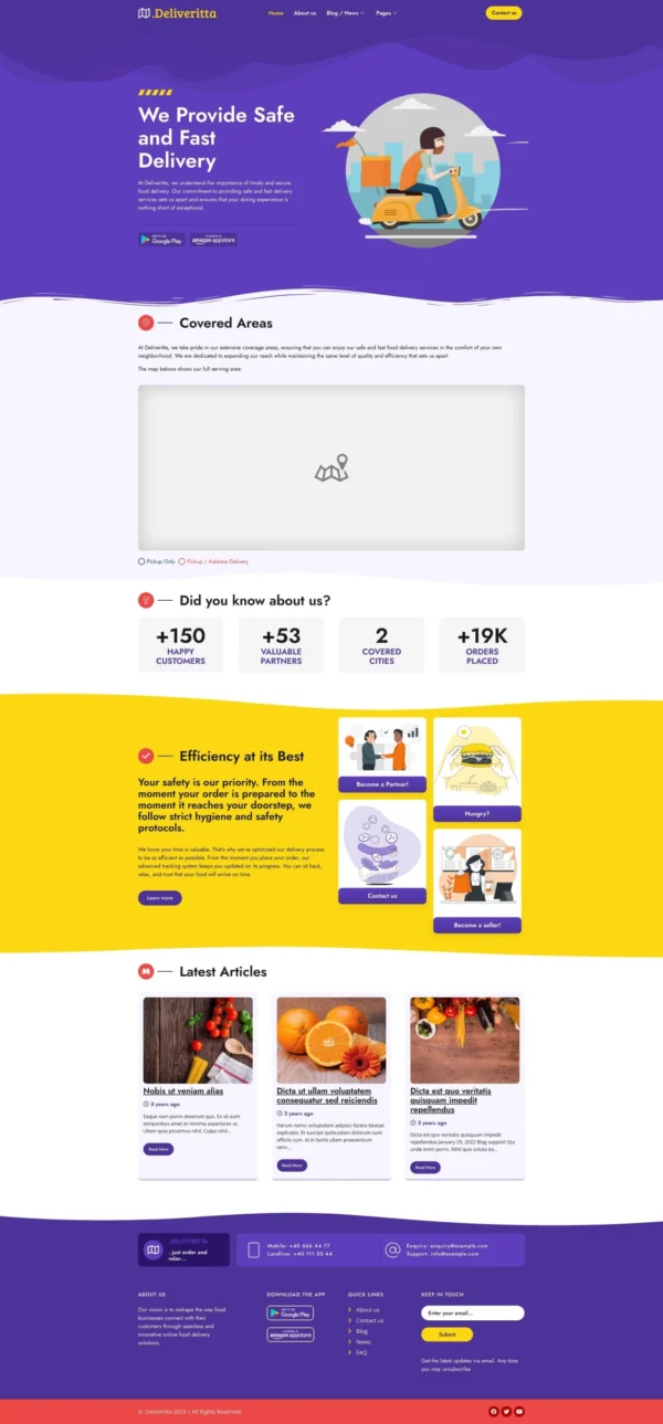Deliveritta - Food Delivery Website Design Package