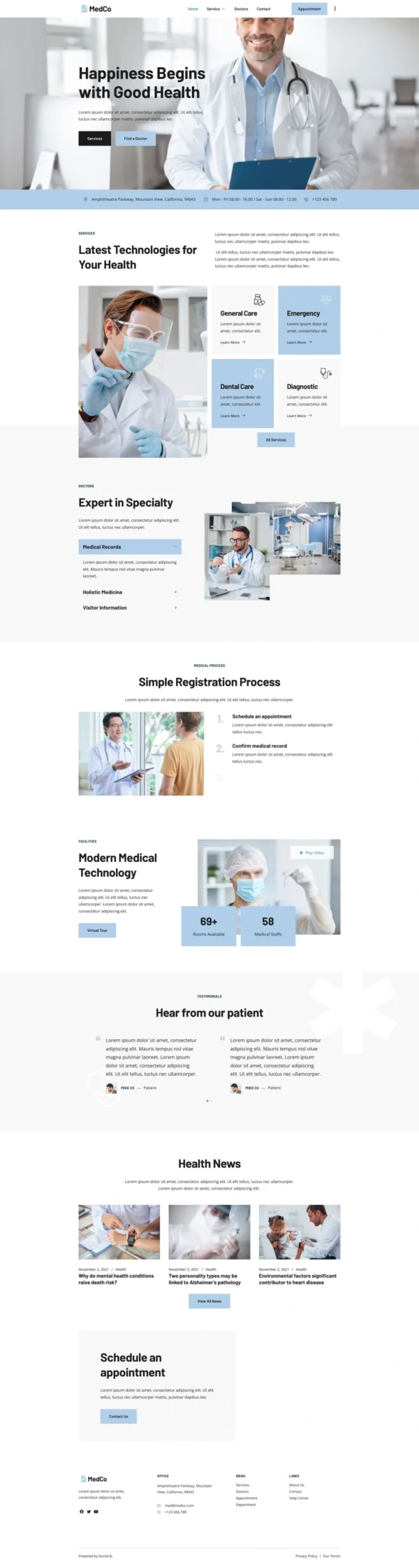 Medco - Medical Clinic & Hospital Website Design Package