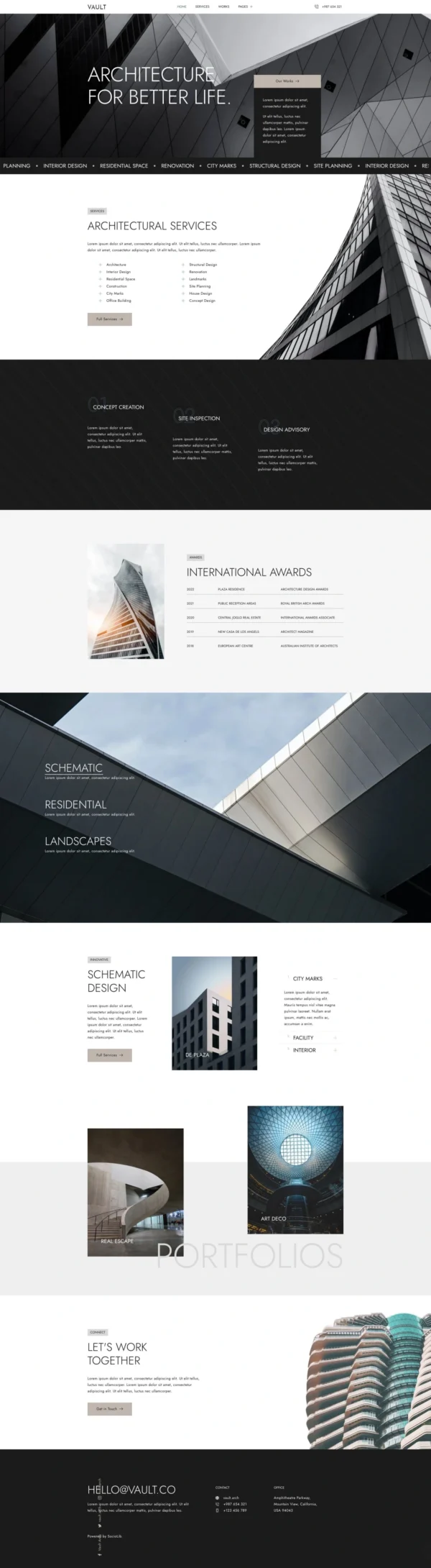 Vault - Architecture Interior Website Design Package