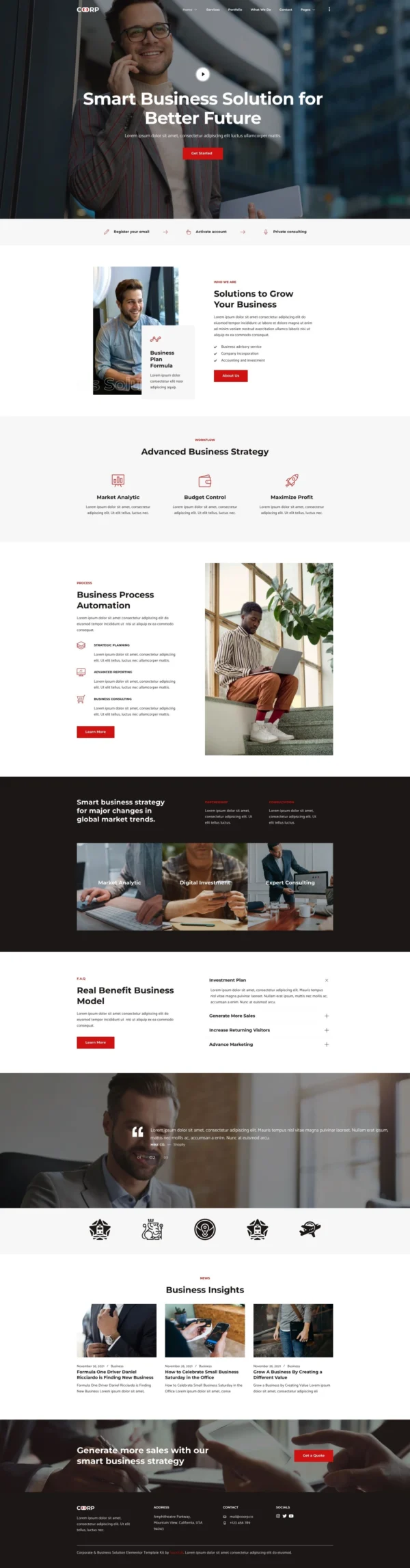 Coorp - Multi-purpose Business Solutions Website Design Package