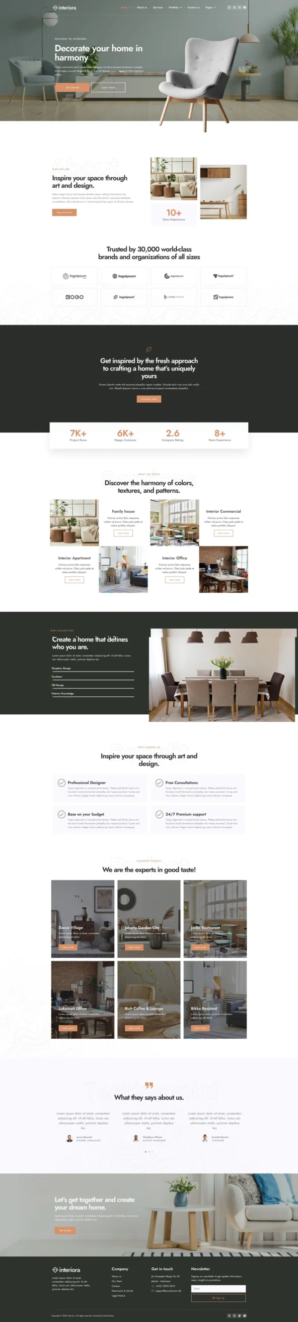 Interiora - Architecture & Interior Design Service Website Design Package