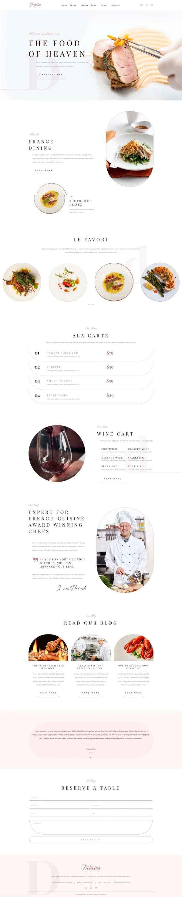 Delicius - Restaurant Website Design Package