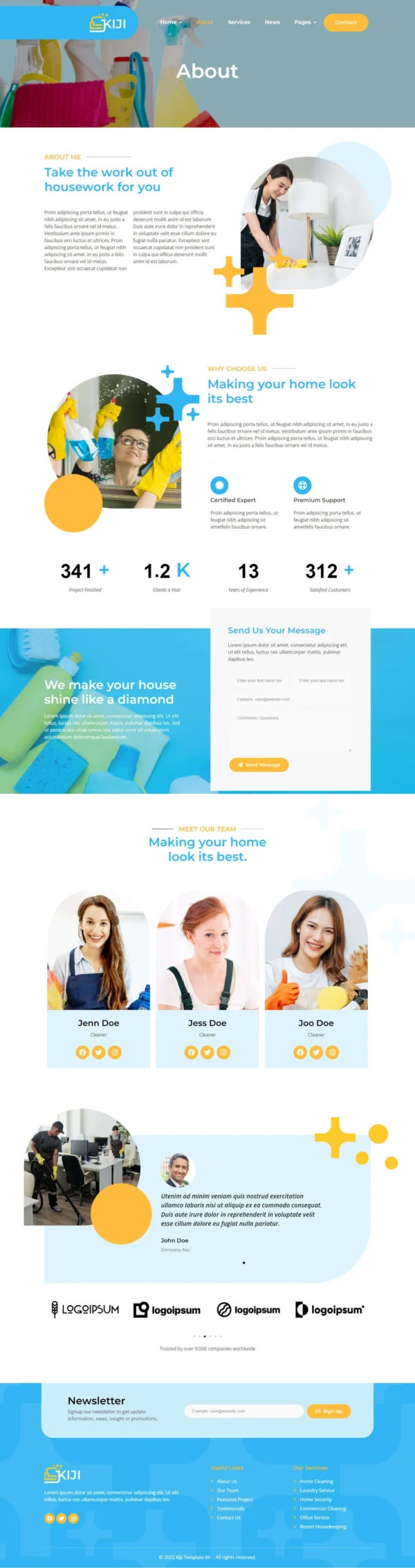 Kiji - Houskeeping & Cleaning Services Website Design Package - Image 3