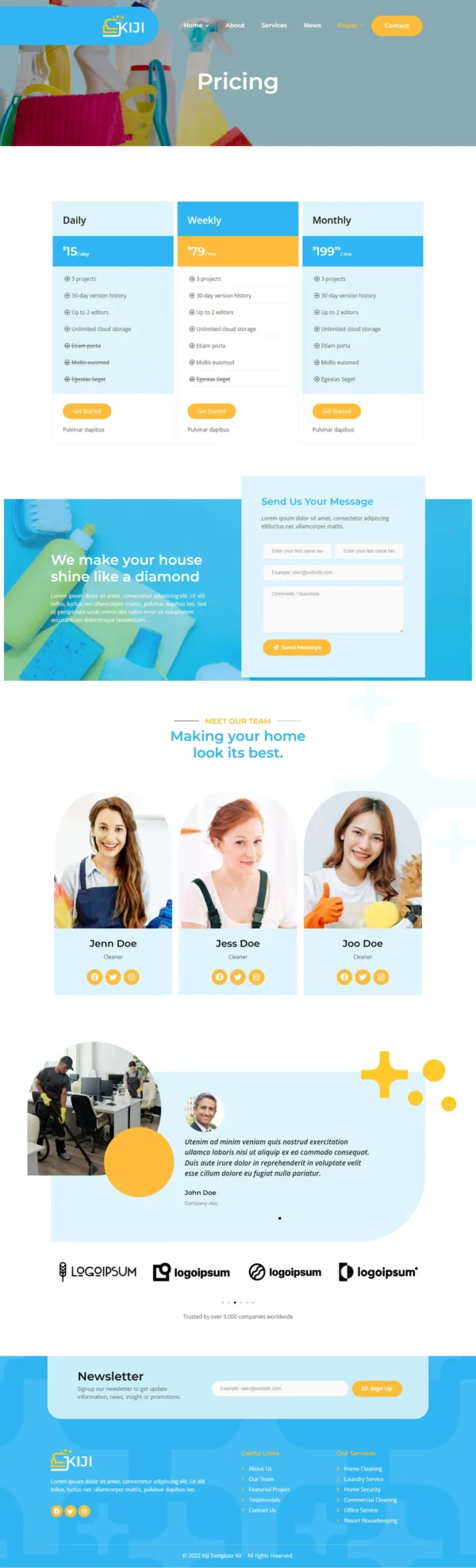 Kiji - Houskeeping & Cleaning Services Website Design Package - Image 2