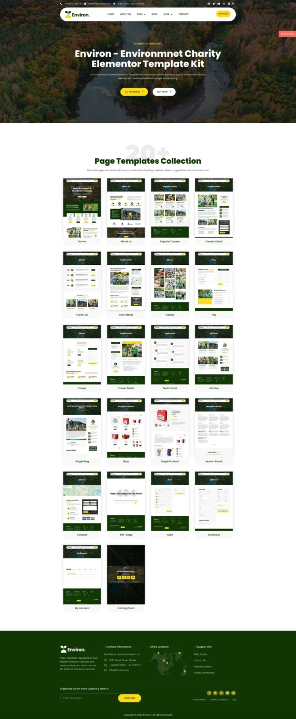 Environ - Environment Charity Website Design Package