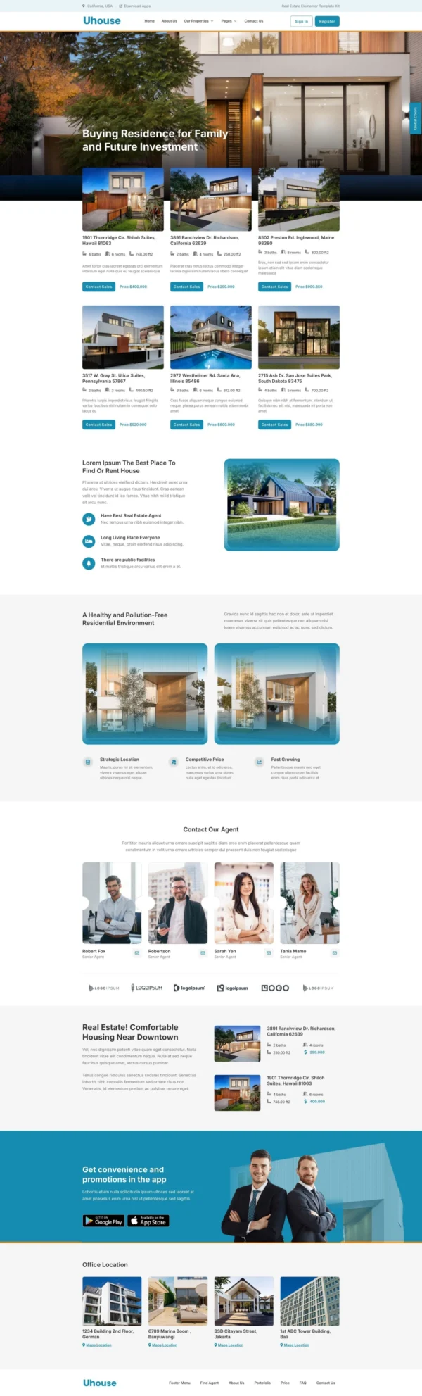 UHouse - Real Estate Website Design Package
