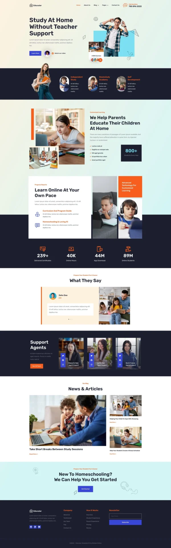 Educalar - Homeschooling Website Design Package