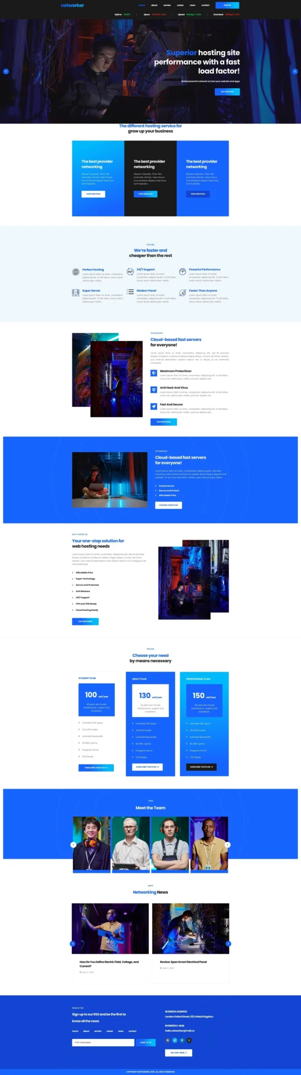 Networker - Business Services & Hosting Services Website Design Package