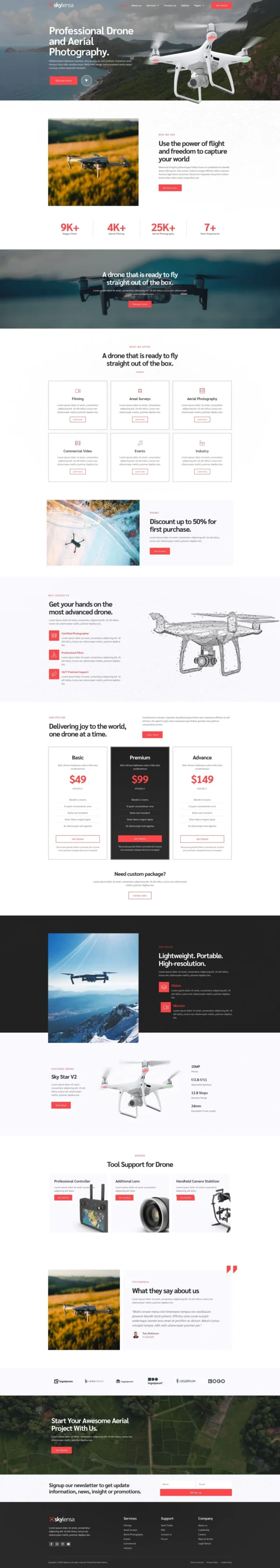 Skylensa - Aerial Photography & Videography Website Design Package