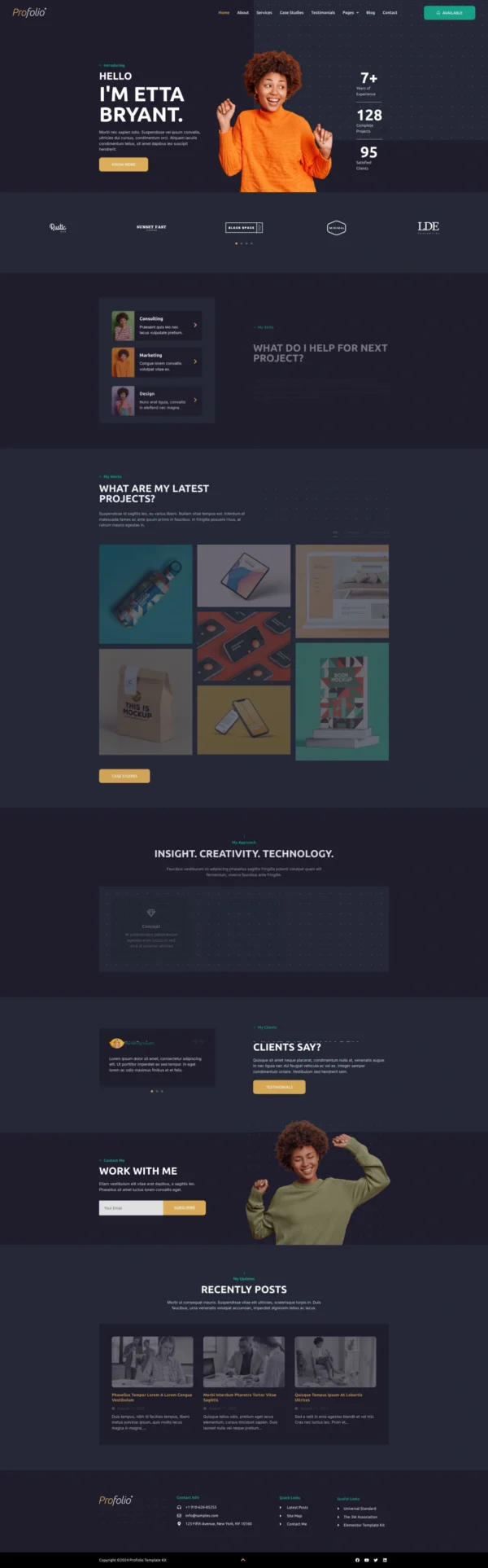 Profolio - CV Resume Portfolio Website Design Package