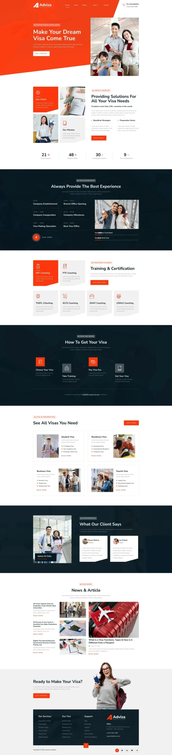 Adviza – Immigration & Visa Consulting Website Design Package