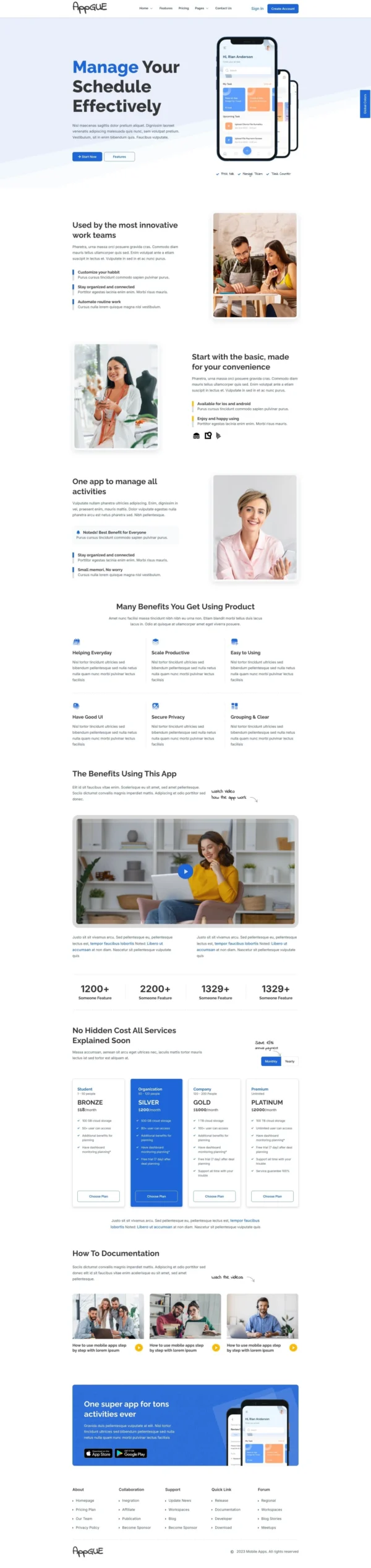AppGUE - Mobile App Showcase Website Design Package