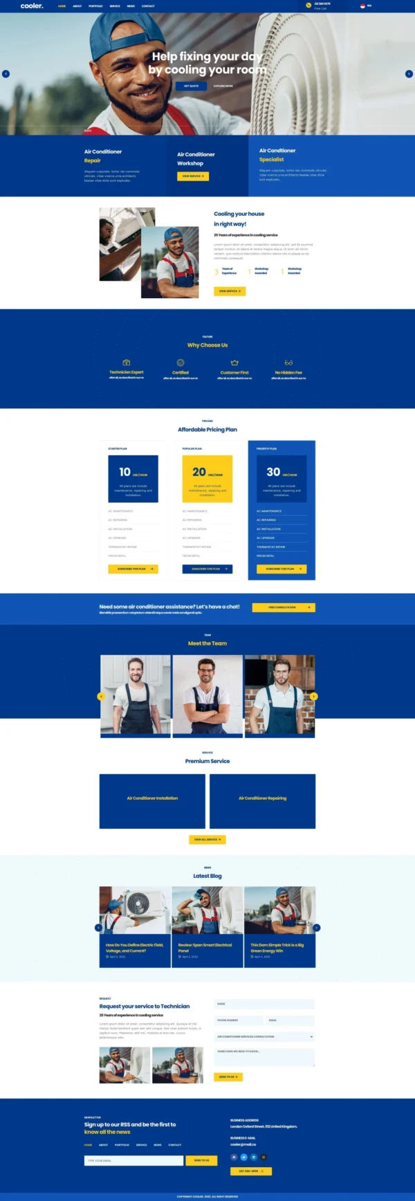 Cooler - AC Service & Business Website Design Package