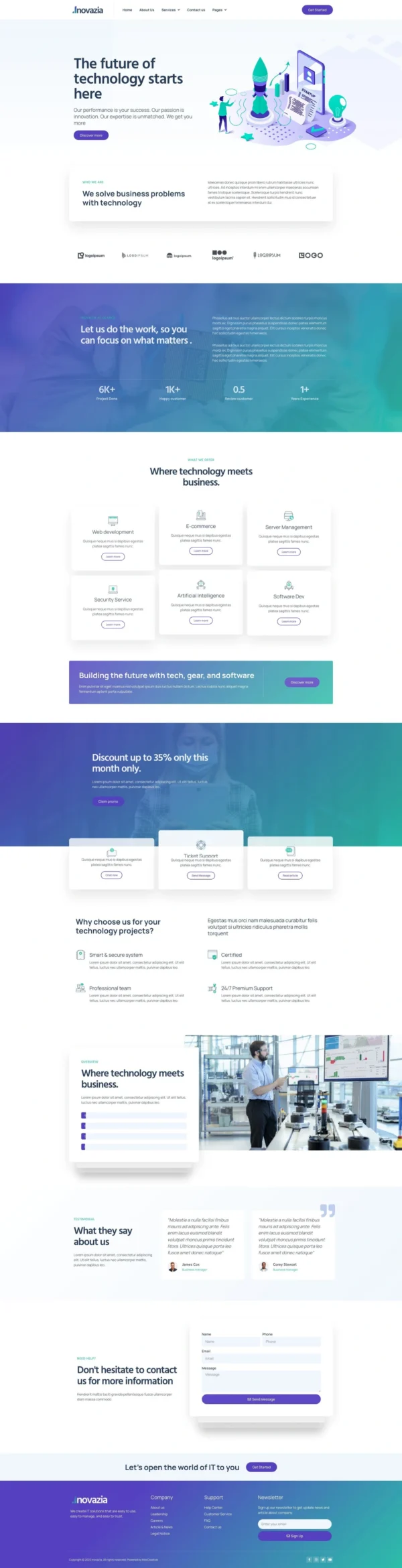 Inovazia - IT Services Elementor Pro Full Site Kit