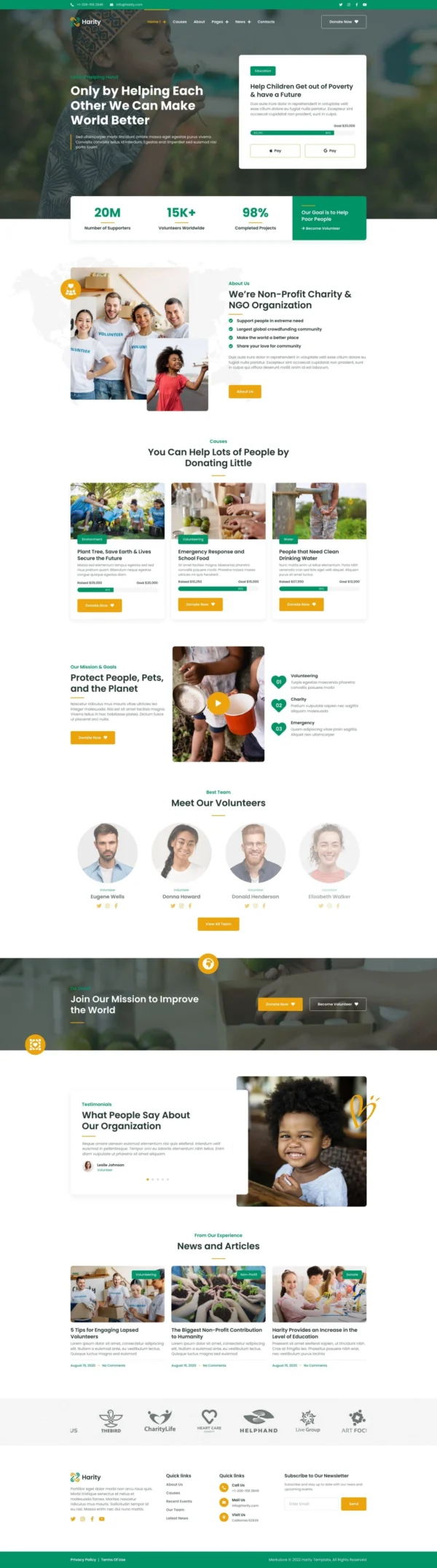 Harity – Fundraising Charity Website Design Package