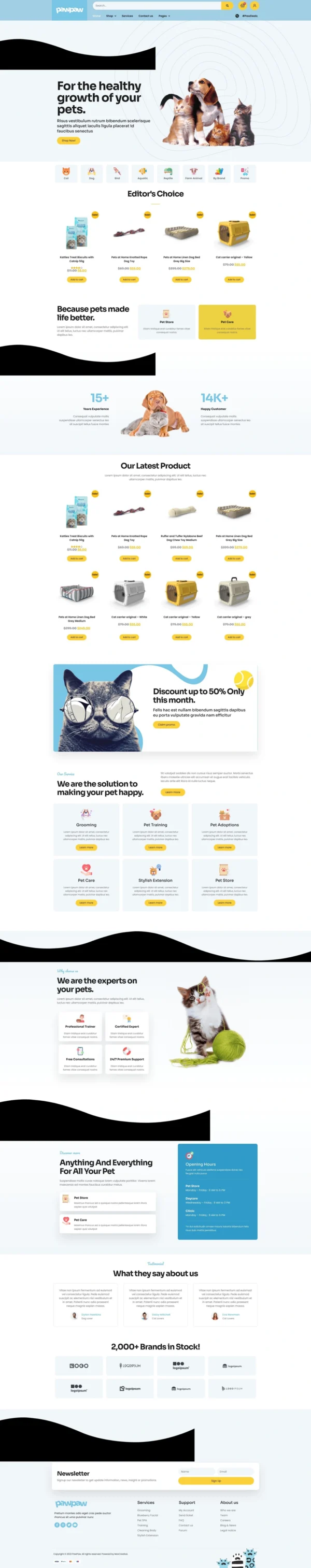PawPaw -  Pet Shop & Pet Care Website Design Package