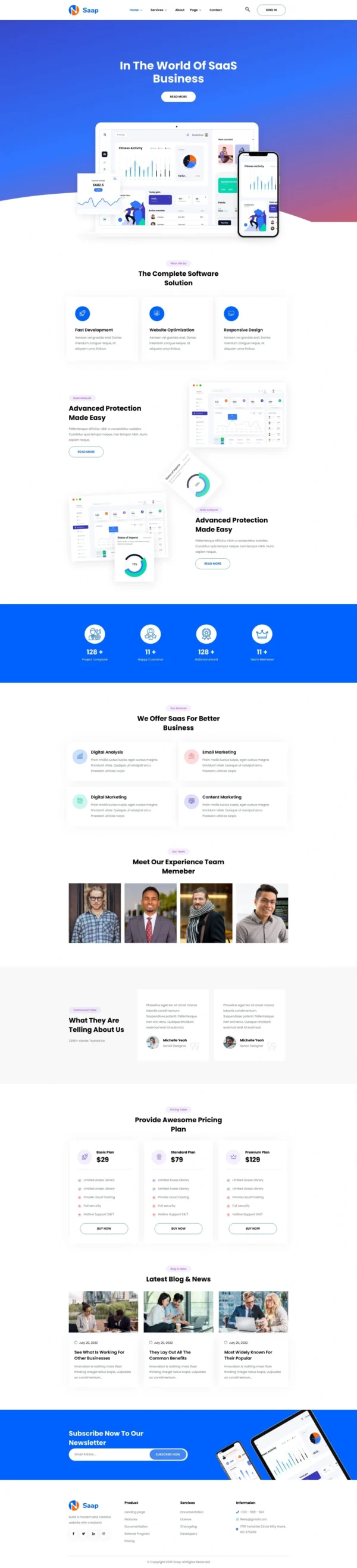 Saap - Saas & Software Website Design Package